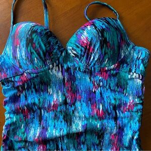 ASSETS by Sara Blakely Multicolor Tankini Swimsuit Top